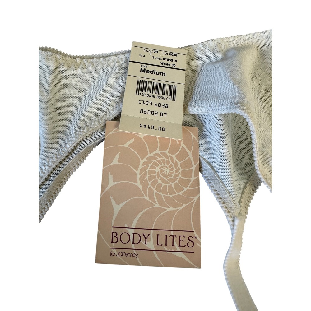Vintage Body Lites JCPenney White Lace Garter Belt & Girdle Set NWT Medium JS - Picture 3 of 10